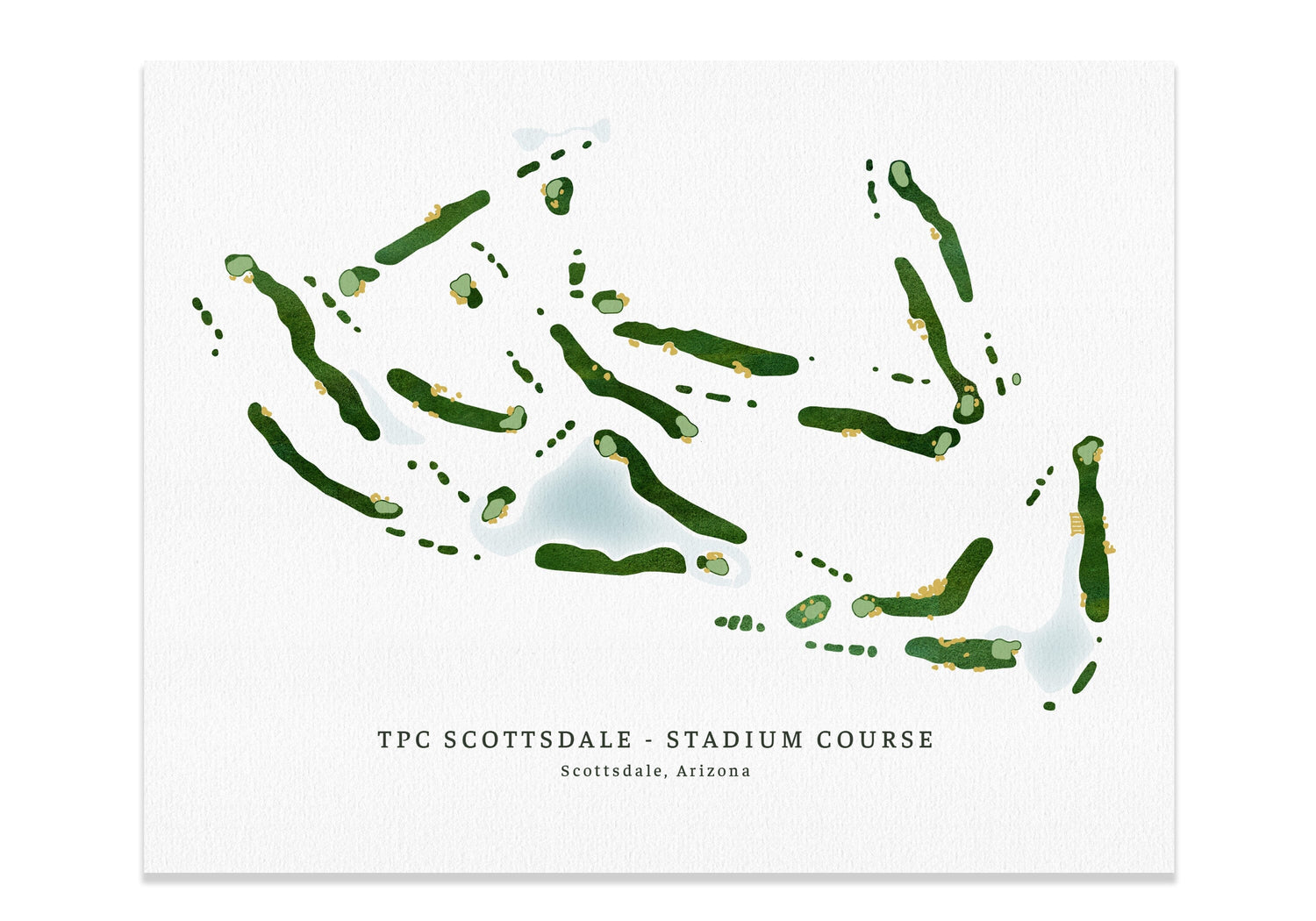 TPC Scottsdale, Champions Course, Golf Course Prints Map World Vibe Studio 