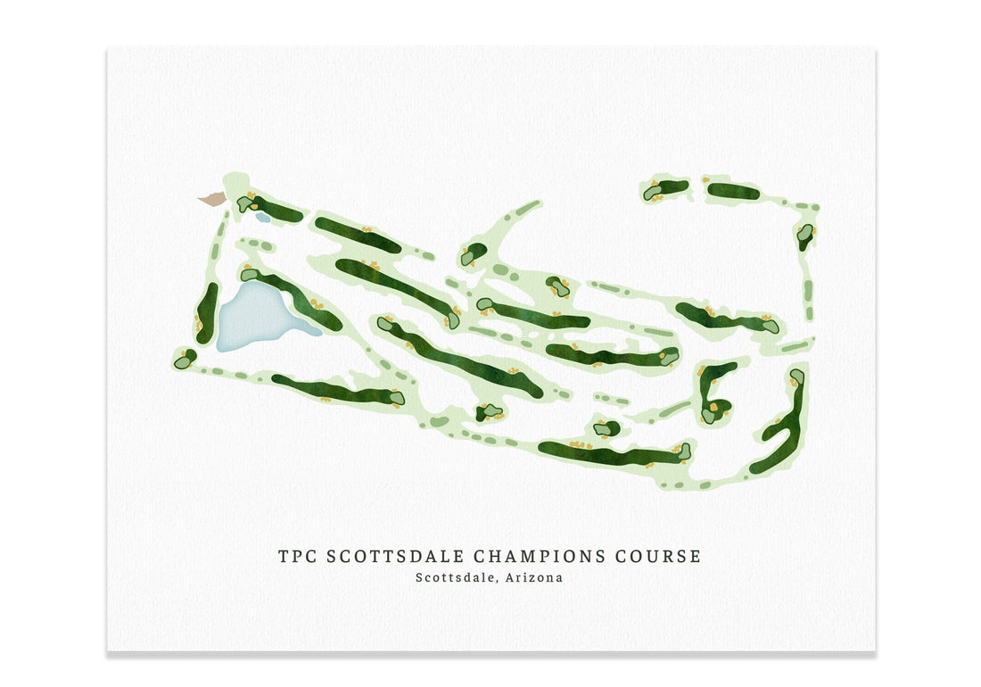 TPC Scottsdale, Stadium Course, Golf Course Prints (Copy) Map World Vibe Studio
