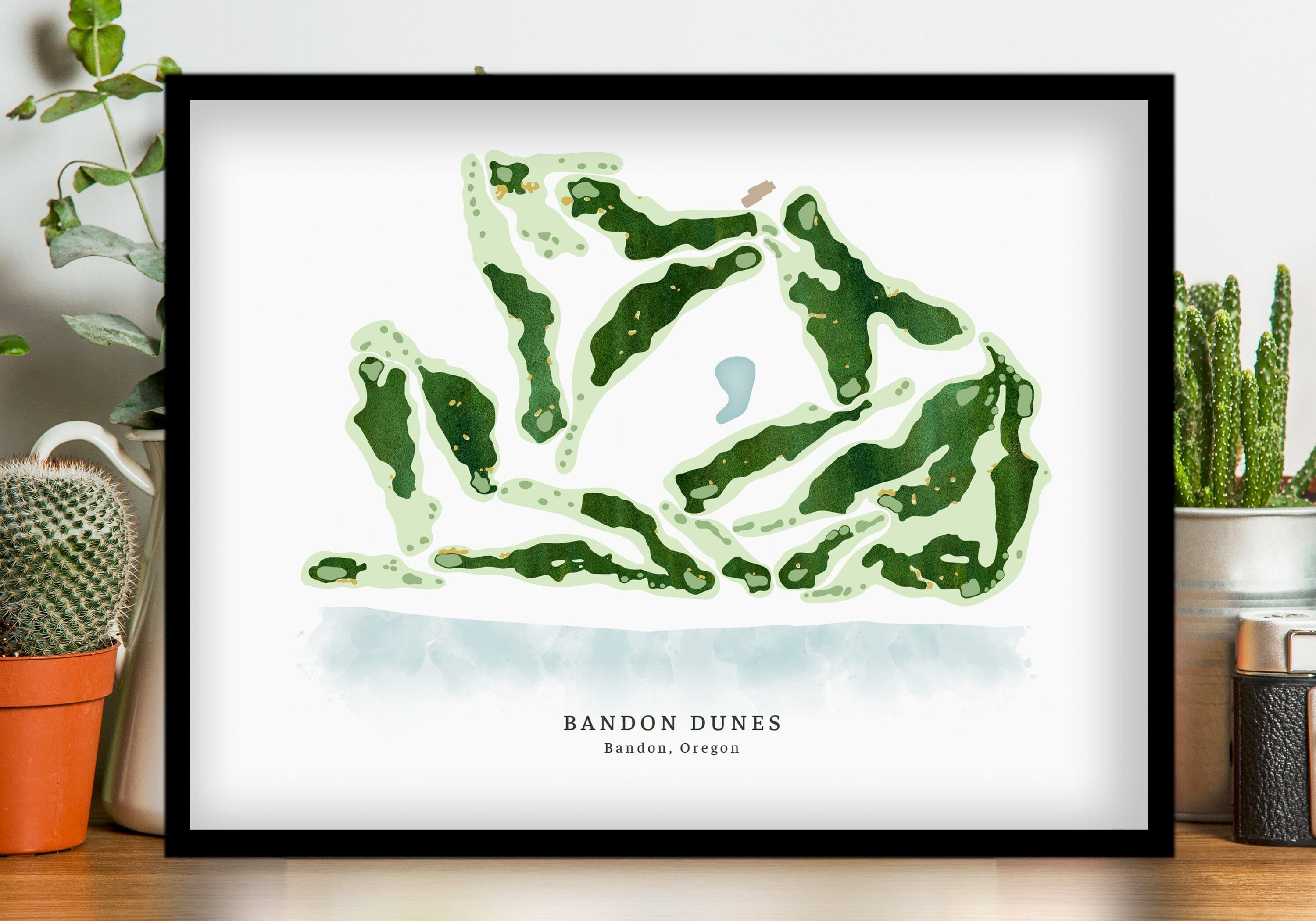 Bandon Dunes, Oregon, Golf Gifts for Men, Golf Wall Art Map World Vibe Studio 