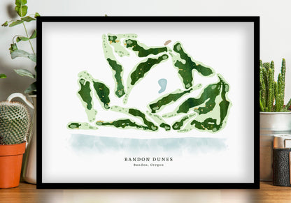 Bandon Dunes, Oregon, Golf Gifts for Men, Golf Wall Art Map World Vibe Studio 
