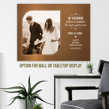 Bronze Anniversary Gift for Wife or Husband, 8th Wedding, Photo