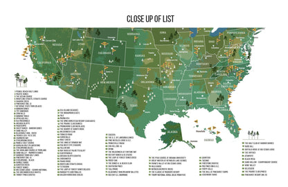 PUBLIC Golf Course, 100 PUBLIC Courses in the USA, Push Pin CANVAS Map OrderDesk 