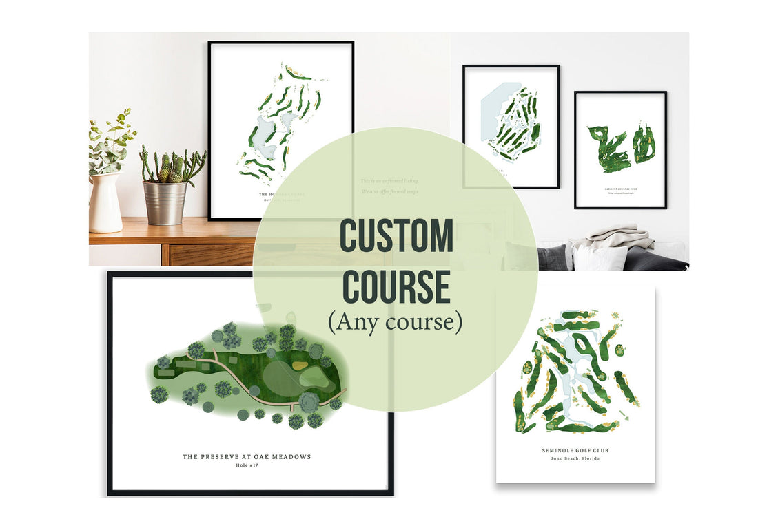 Custom Golf Course Map, Best Golf Gifts for Men, Any Golf Course Print, Personalized Map World Vibe Studio