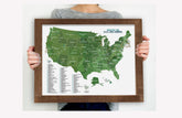 Golf Course Poster, Golf Gift, GREATEST 100 USA Courses, Push Pin Option, FRAMED Map OrderDesk 