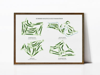 Golf Gifts, Custom Course Map with MULTIPLE Courses, FRAMED Golf Gifts For Men, Personalized Gift Map World Vibe Studio 