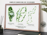 Golf Gifts, Custom Course Map with MULTIPLE Courses, FRAMED Golf Gifts For Men, Personalized Gift Map World Vibe Studio 
