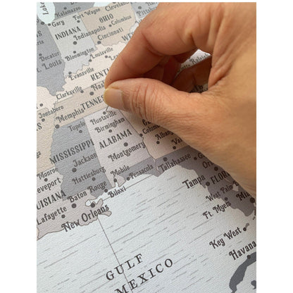US Travel Map, Push Pin Travel Map, Canvas, Many Sizes, Modern Minimalist Map World Vibe Studio 