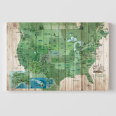 National Parks Map, Map of USA, Push Pin Board CANVAS Map World Vibe Studio 