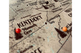 National Park Map, Rustic Map of 63 National Parks of USA, Framed Push Pin CANVAS Map World Vibe Studio 16X24 Unframed 