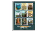 California National Park Poster, All-In-One, National Park Wall Art, Unframed Map World Vibe Studio 12X16 Teal 