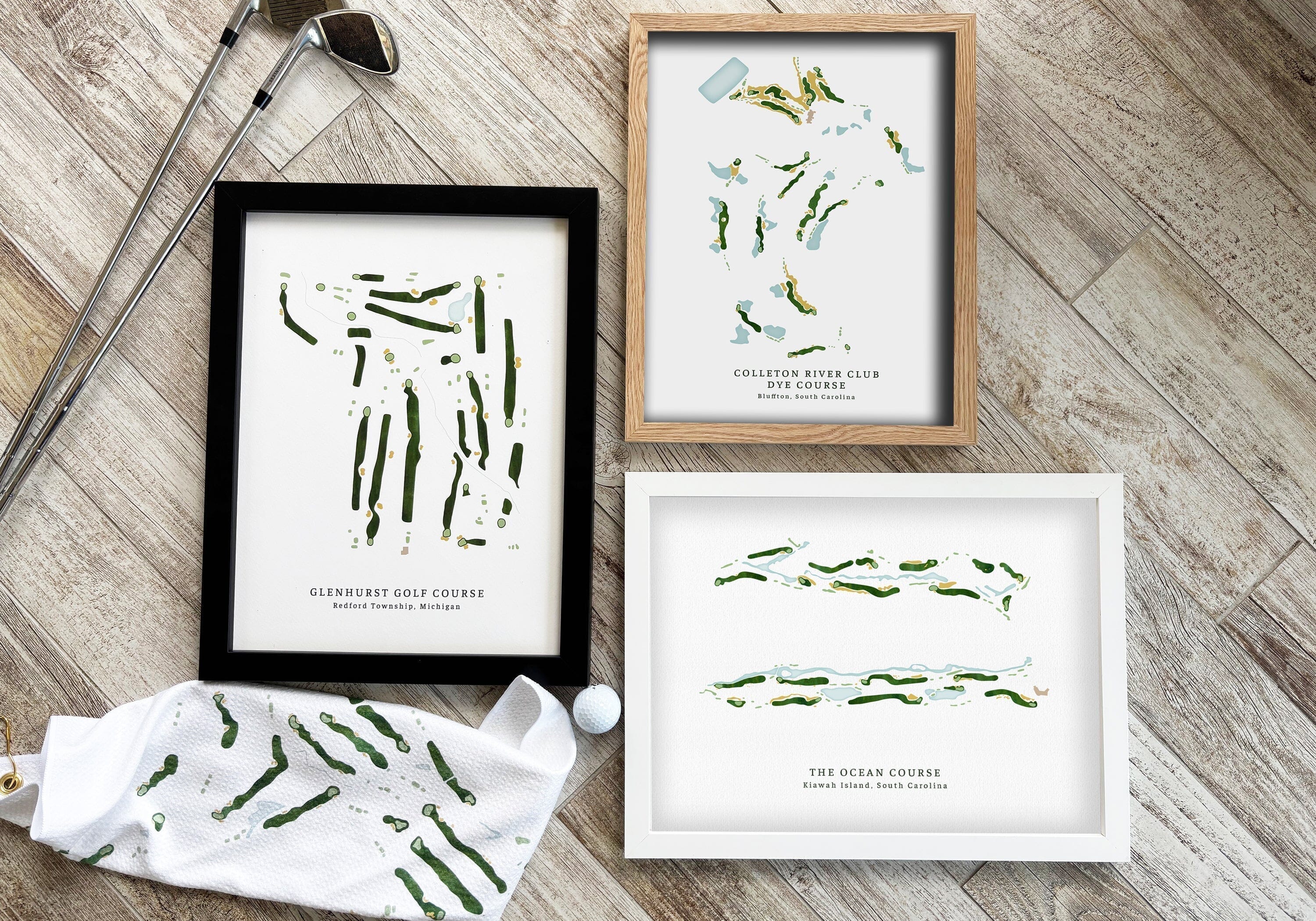 Whistling Straits, Sheboygan, Straits Course, Wisconsin, Golf Wall Art Map World Vibe Studio 