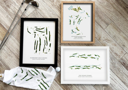 Whistling Straits, Sheboygan, Straits Course, Wisconsin, Golf Wall Art Map World Vibe Studio 