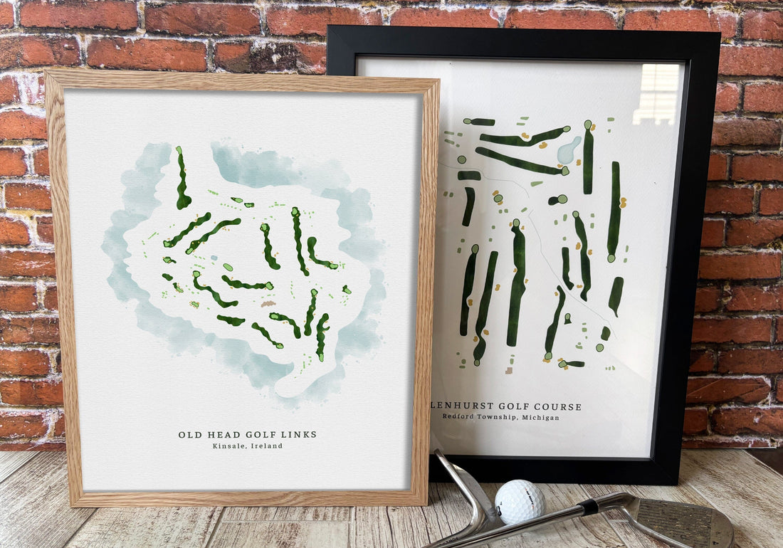 Ballybunyon Golf Club Map, Old Course, Ireland Map World Vibe Studio