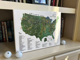 Top 100 public golf courses in the USA map, Pin board for golfers