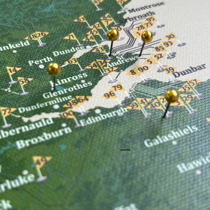 pin board of cotland map
