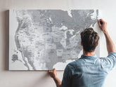 Ski Map of USA and CANADA, PERSONALIZED CANVAS Map World Vibe Studio 
