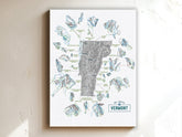 Vermont Ski Area Trails, Gift for Skier and Snowboarder, Paper and Canvas Options Map World Vibe Studio 