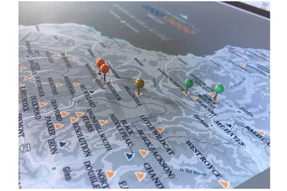 New Hampshire 2000, 3000 &amp; 4000 Footer Canvas, White Mountains Map World Vibe Studio 