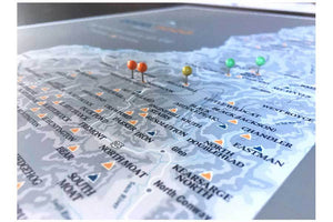 NH 2000 and 3000 Footer Wall Art Canvas, White Mountains Map World Vibe Studio 