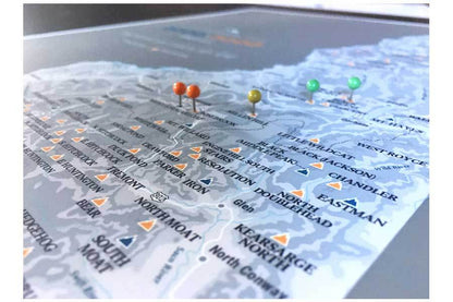New Hampshire 2000, 3000 &amp; 4000 Footer Canvas, White Mountains Map World Vibe Studio 