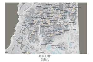 NH 2000 and 3000 Footer Wall Art Canvas, White Mountains Map World Vibe Studio 