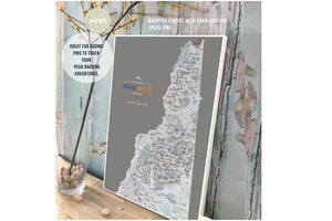 NH 2000 and 3000 Footer Wall Art Canvas, White Mountains Map World Vibe Studio 