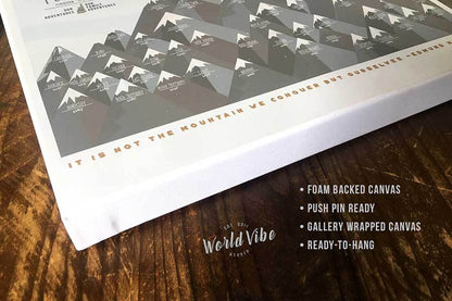 NH 4000 Footer Canvas, White Mountains decor Map World Vibe Studio 