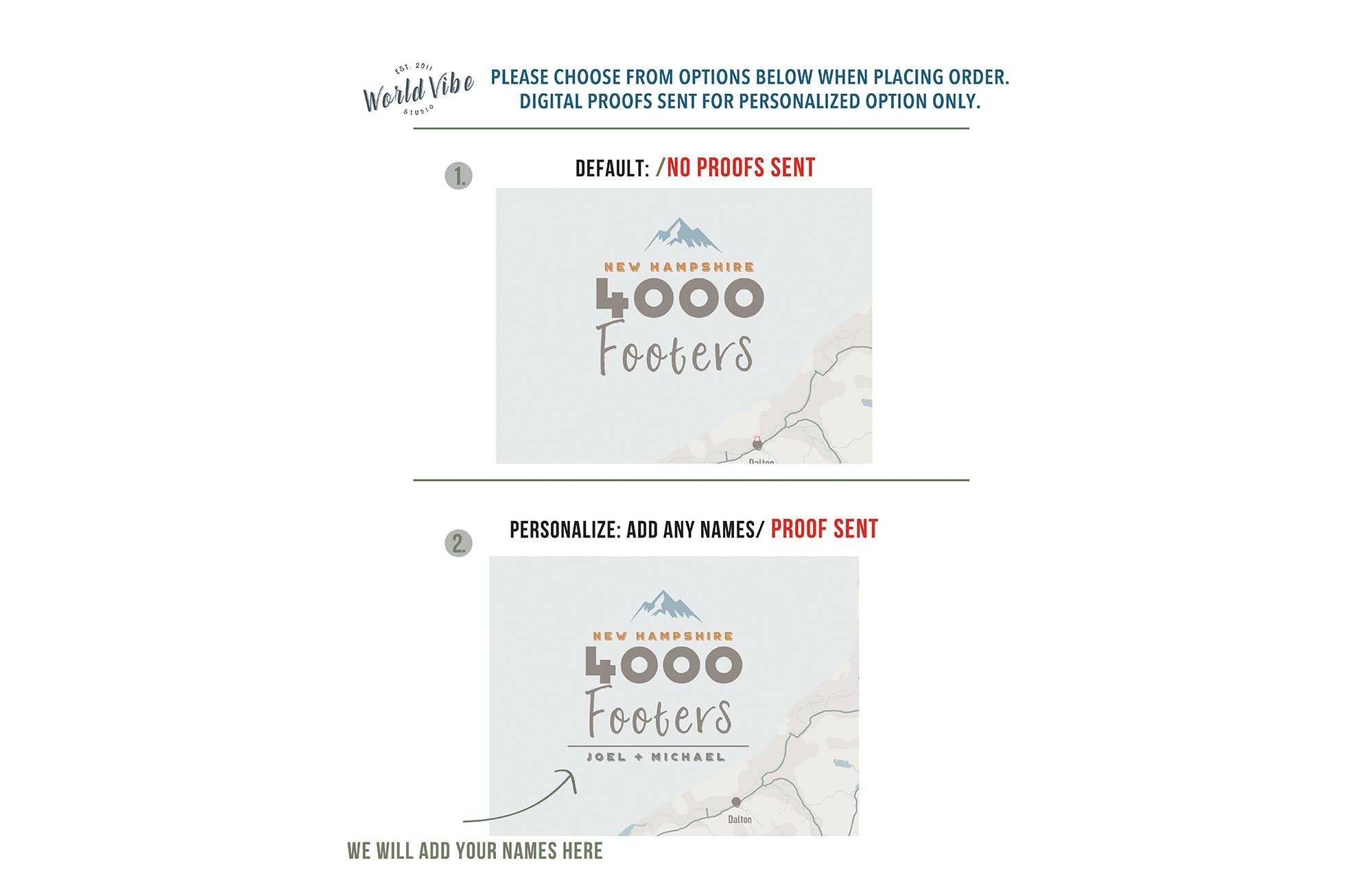 New Hampshire Map, 4000 Footer 48 peaks, Canvas Roll Map World Vibe Studio 