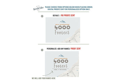 New Hampshire Map, 4000 Footer 48 peaks, Canvas Roll Map World Vibe Studio 