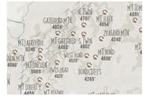 New Hampshire Map, 4000 Footer 48 peaks, Canvas Roll Map World Vibe Studio 