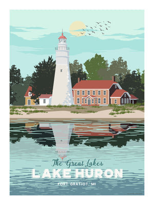 Great Lakes Posters, Unframed, 5 Great Lakes of USA Map World Vibe Studio 8X10 Lake Huron 