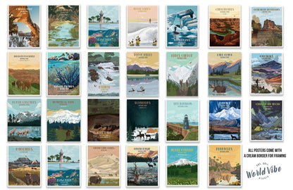 National Parks CANVAS SET, Saver Bundle, 63 National Parks, Mix &