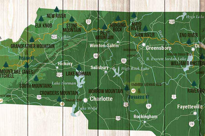 North Carolina State Park Map, Custom options Map World Vibe Studio 