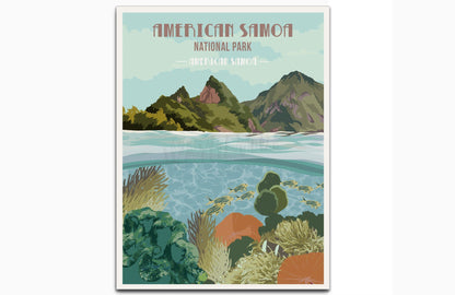 American Samoa National Park Poster, National Park Poster, National ParkWall Art, Unframed Map World Vibe Studio 