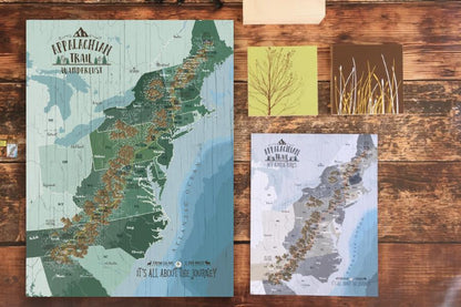 Appalachian Trail Map Push Pin Board Map World Vibe Studio 