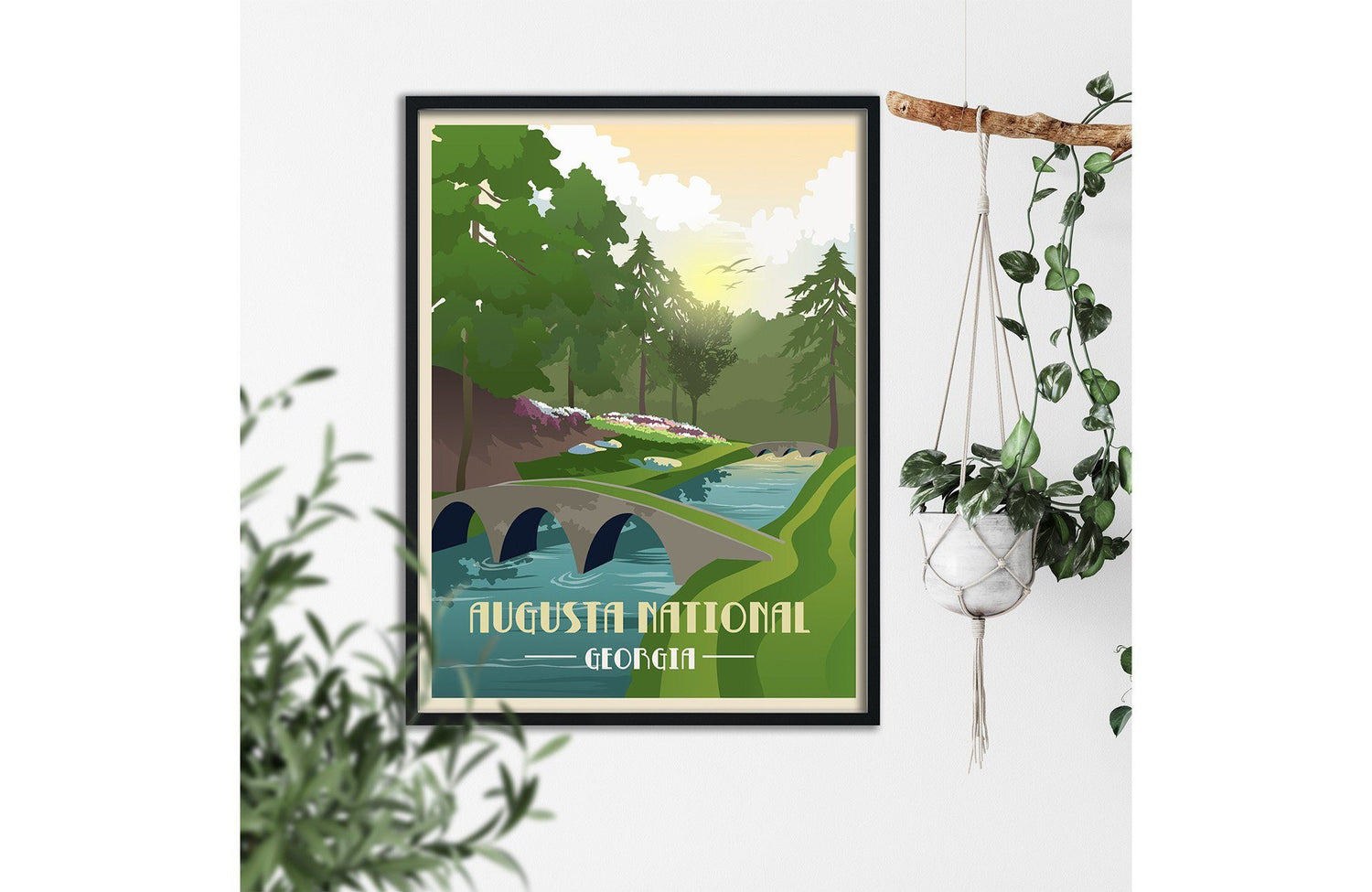 Augusta National Golf Club Poster, Golf Clubs of America, Unframed Map World Vibe Studio 