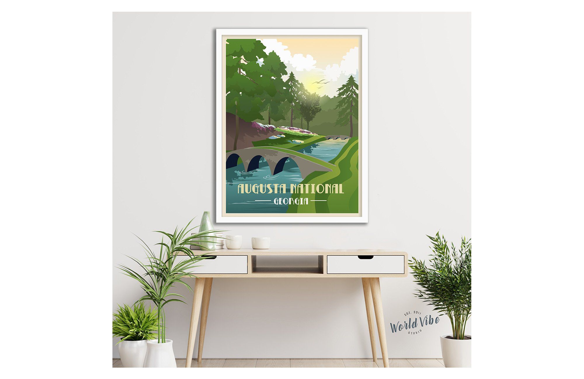 Augusta National Golf Club Poster, Golf Clubs of America, Unframed Map World Vibe Studio 