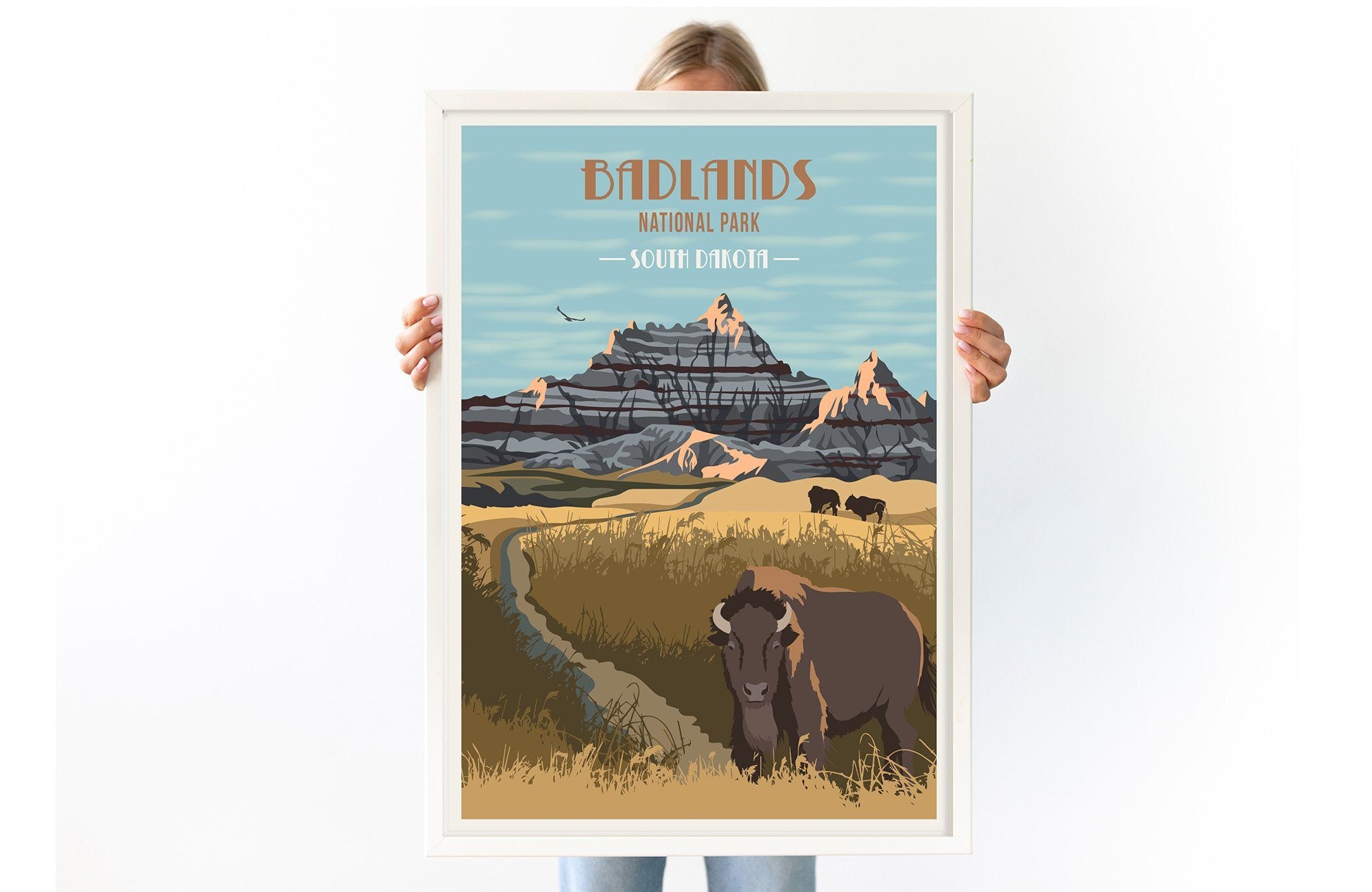 Badlands National Park, Utah, National Park Poster, Unframed Map World Vibe Studio 