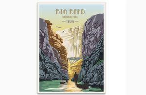 Big Bend National Park, Texas, National Park Poster, Unframed Map World Vibe Studio 8X10 
