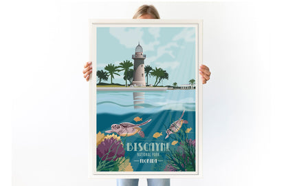 Biscayne National Park, Florida, National Park Poster, Unframed Map World Vibe Studio 