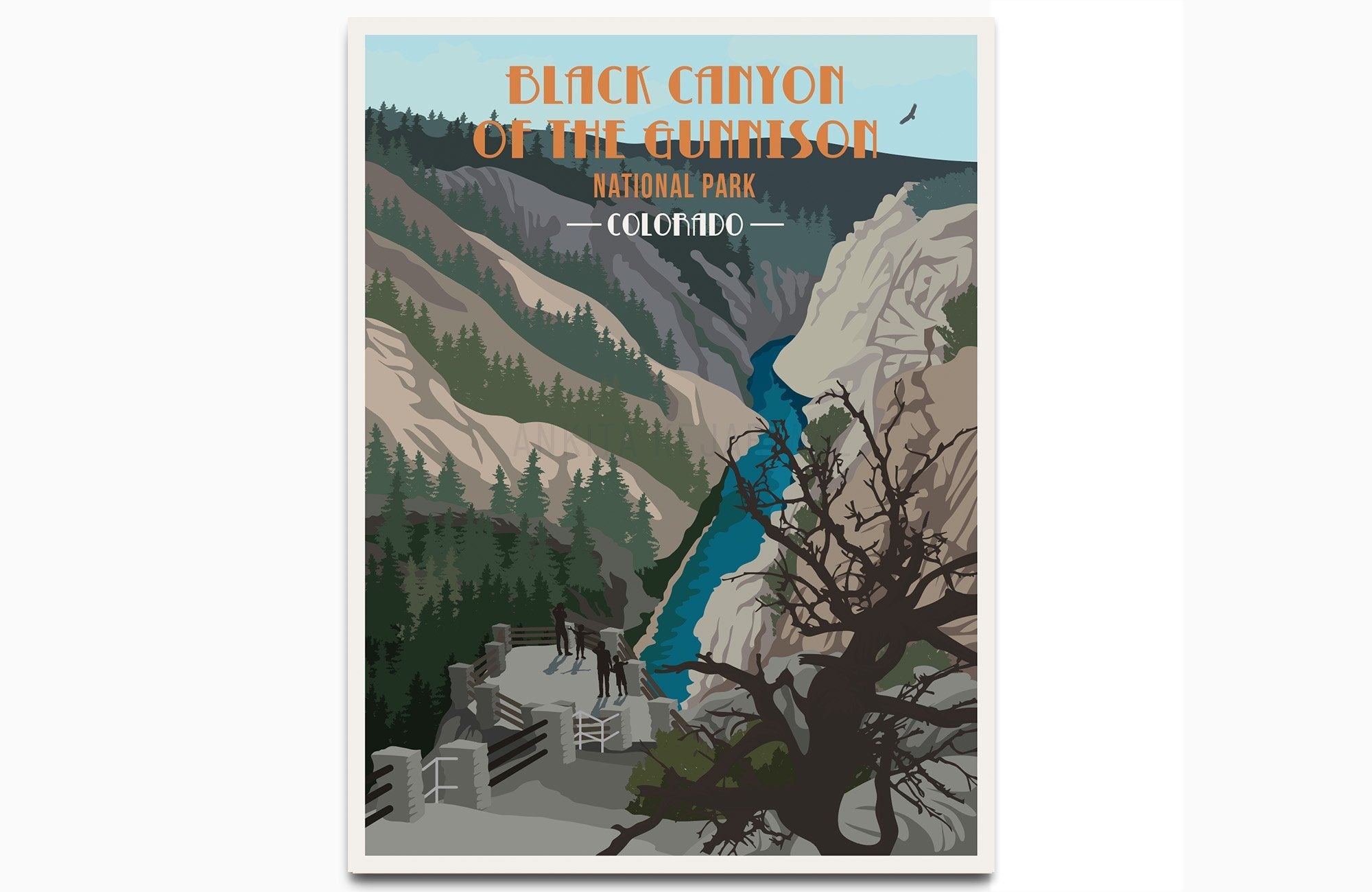 Black Canyon of The Gunnison National Park, National Park Wall Art, Poster, Unframed Map World Vibe Studio 8X10 