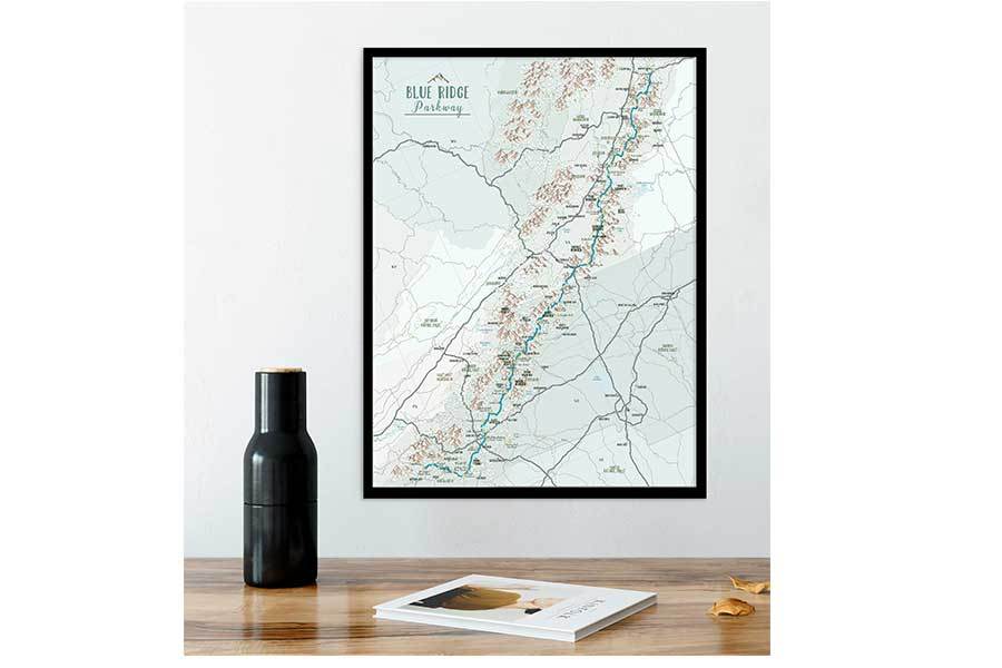 Blue Ridge Parkway Map Poster Map World Vibe Studio 