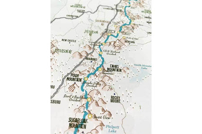 Blue Ridge Parkway Map Poster Map World Vibe Studio 