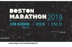 Boston Marathon Map Canvas, Many Sizes Map World Vibe Studio 