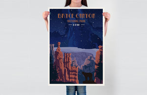 Bryce Canyon National Park, Utah, National Park Prints, Unframed Map World Vibe Studio 
