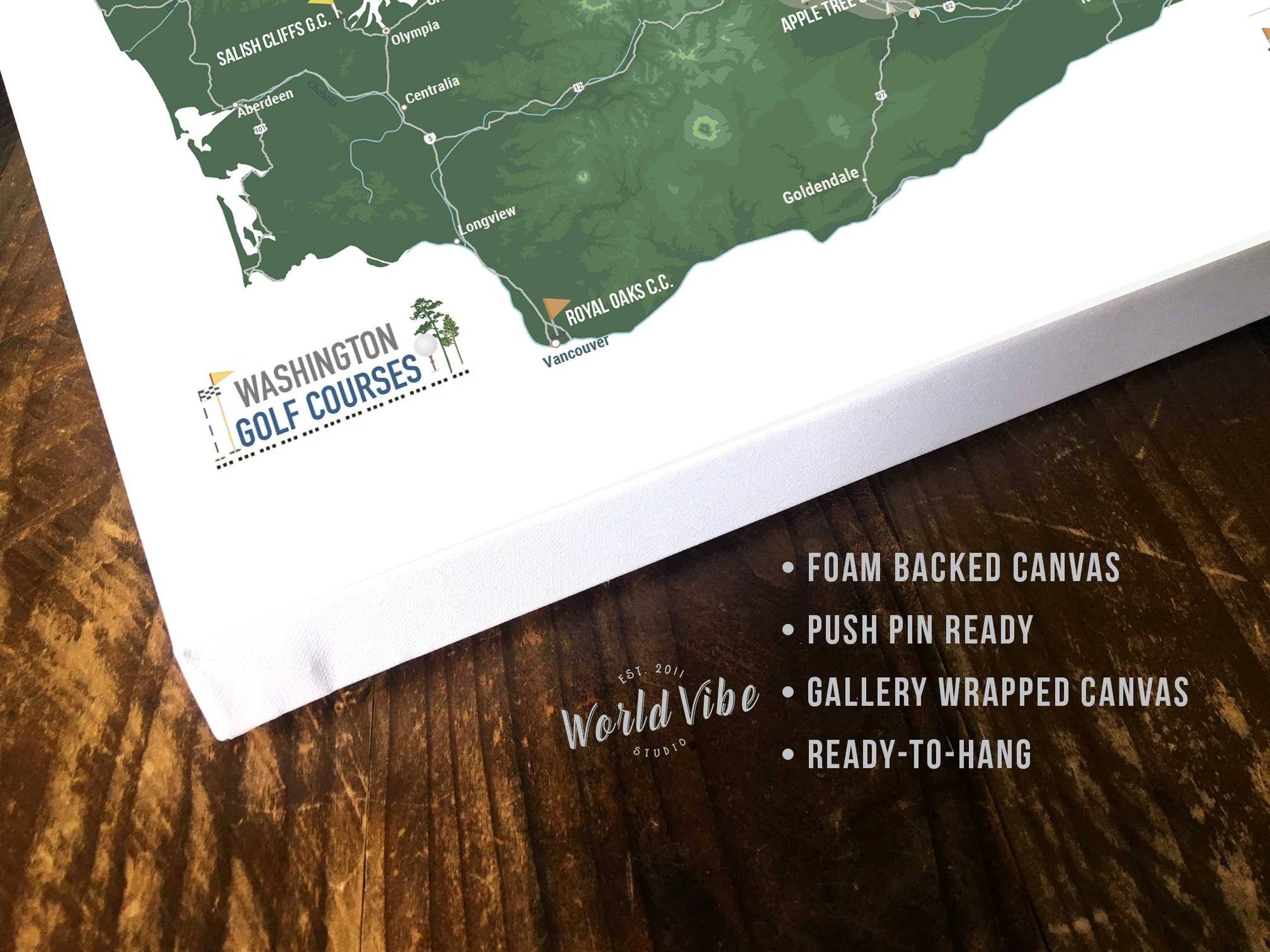 New Hampshire Map, State Parks Map, Canvas, Push Pin Map Map World Vibe Studio 