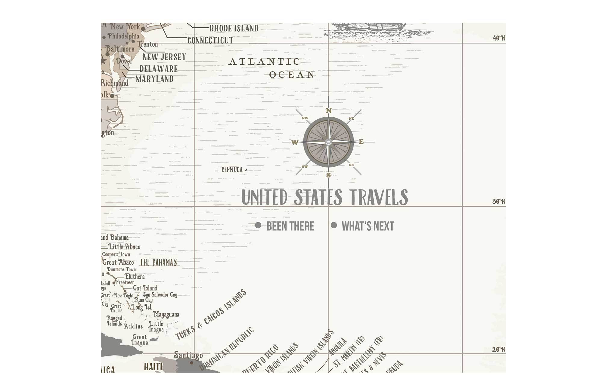 US Travel Map, Push Pin Travel Map, North America Map Map World Vibe Studio 