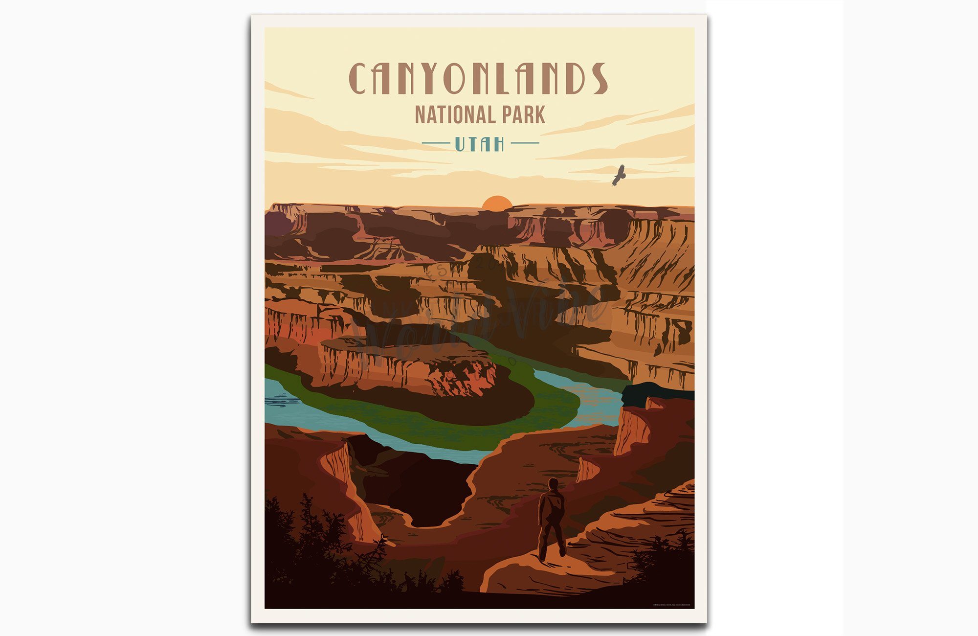 Canyonlands National Park, Utah, National Park Poster, Unframed Map World Vibe Studio 8X10 