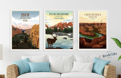 Canyonlands National Park, Utah, National Park Poster, Unframed Map World Vibe Studio 