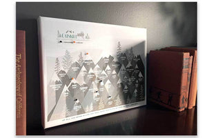 Catskill 3500 Canvas Board, Push Pin Tracker, Peak bagging Board Map World Vibe Studio 12X16 Beige Gray 